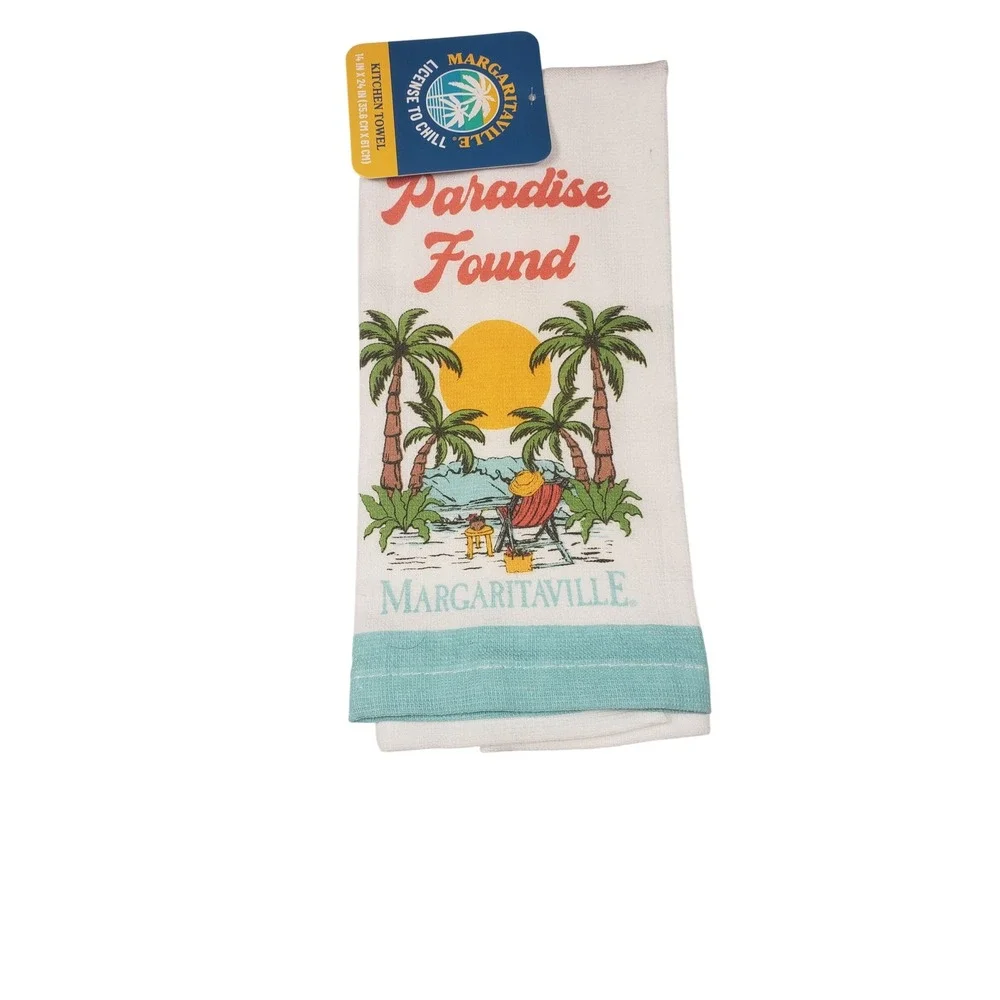 Margaritaville Kitchen Tea Towel 100% Cotton Paradise Found 14x24 NEW